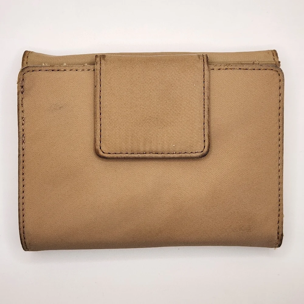 Vtg Kate Spade Tan Nylon Unisex Wallet Classic Retro Y2k Utility Minimalist - Picture 2 of 10